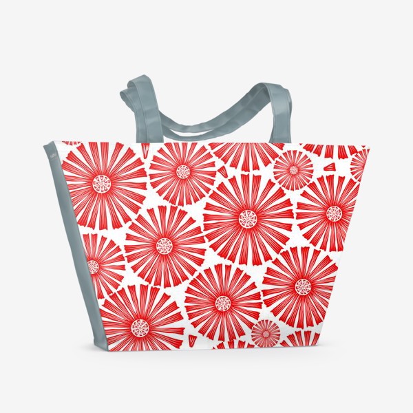 Пляжная сумка &laquo;абстрактные цветы,круги&raquo;
