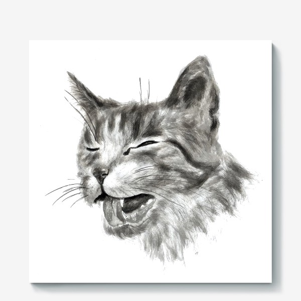 Холст «портрет кошка чихает»