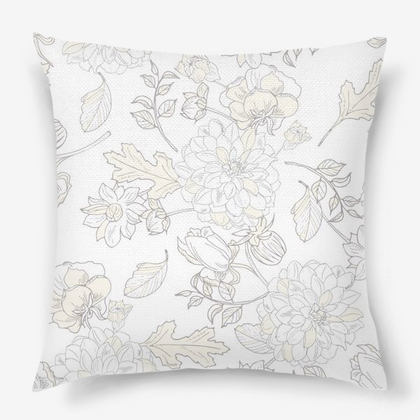 Подушка «хризантемы и георгины»