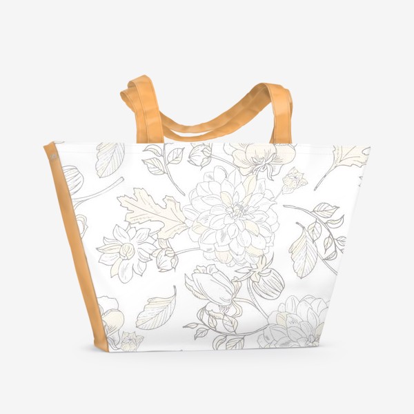 Пляжная сумка &laquo;хризантемы и георгины&raquo;
