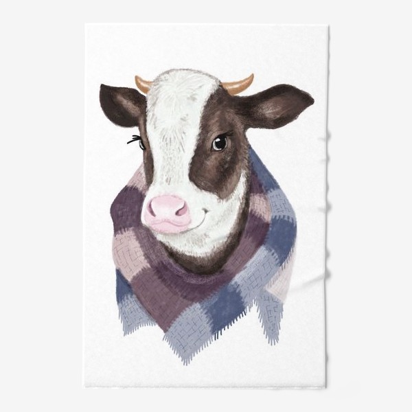 Полотенце «Корова в вязаном шарфике»
