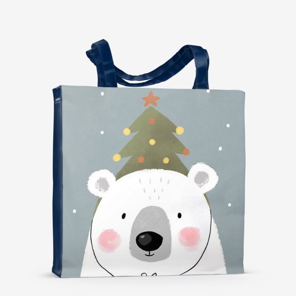 Сумка-шоппер «С новым годом! Медведь в смешной шапке»