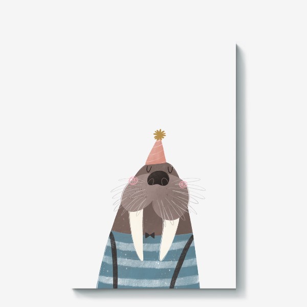 Холст «День Рождения моржа. Милый морж»