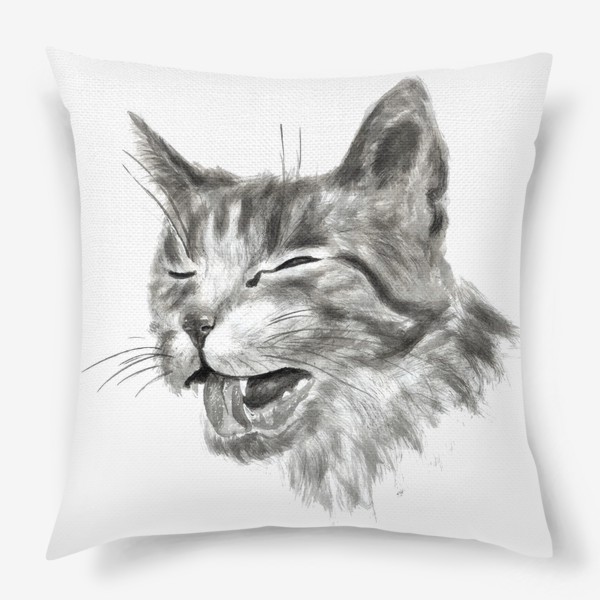 Подушка «портрет кошка чихает»
