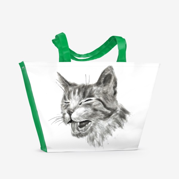 Пляжная сумка «портрет кошка чихает»