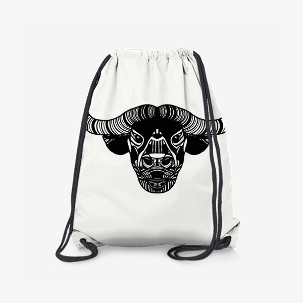 Рюкзак «Брутальный графический бык, орнамент»