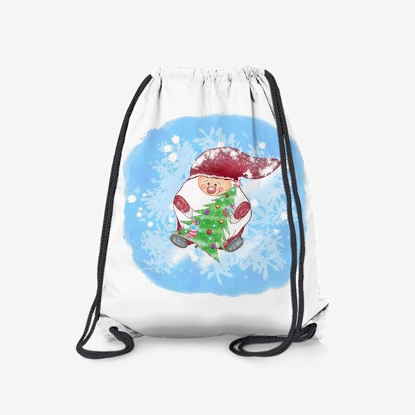 Рюкзак «Новогодний принт. Дед Мороз и елочка»