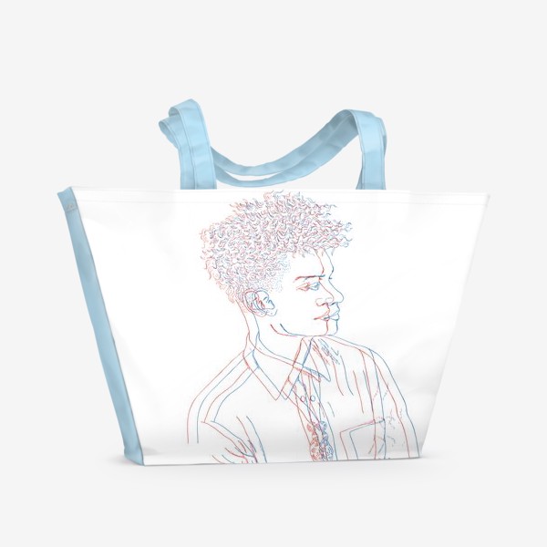 Пляжная сумка «Портрет человека в стиле 3d»