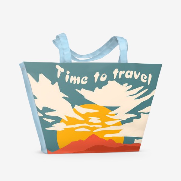Пляжная сумка &laquo;Время путешествовать. Ретро постер&raquo;