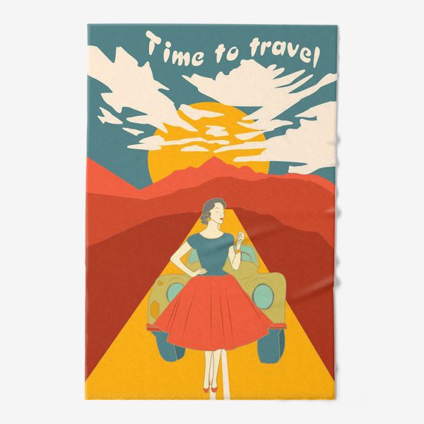Полотенце «Время путешествовать. Ретро постер»
