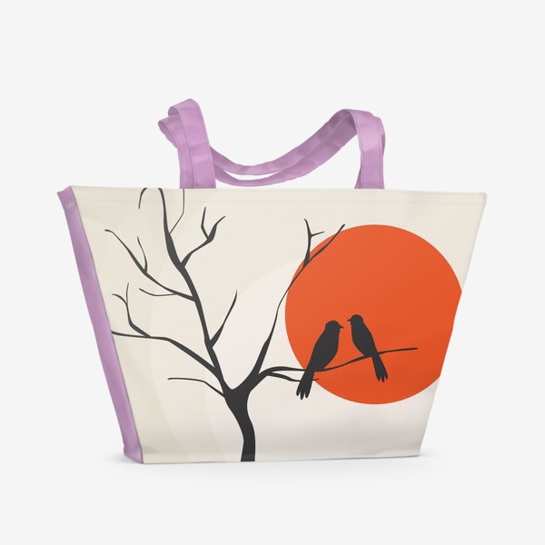 Пляжная сумка «Дерево с птицами. »