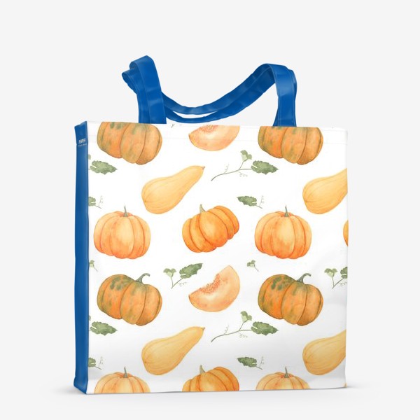 Сумка-шоппер «Осенние тыквы. акварельный принт на белом фоне»