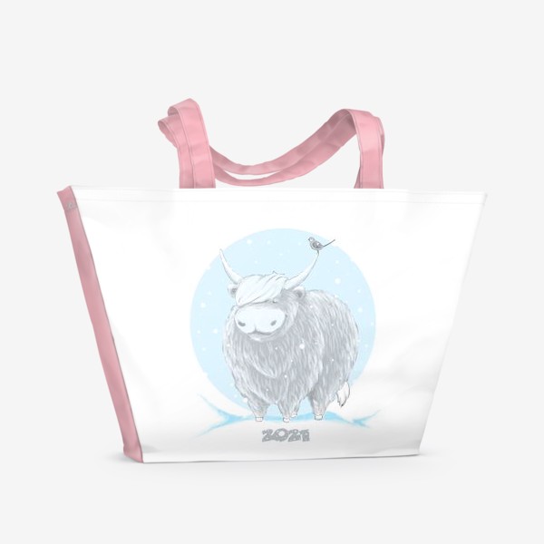 Пляжная сумка «Символ года (Белый бык)»