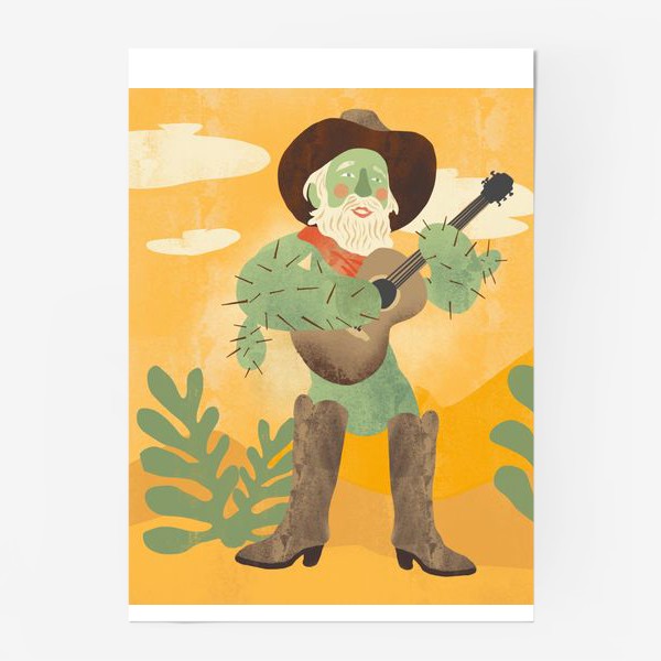 Постер «веселый кактус»