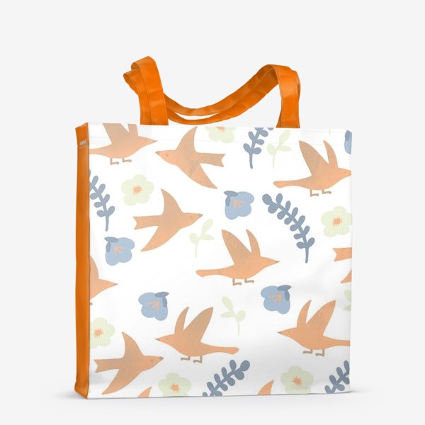Сумка-шоппер «птички весенние»