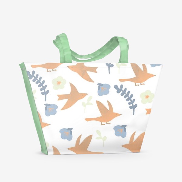 Пляжная сумка «птички весенние»