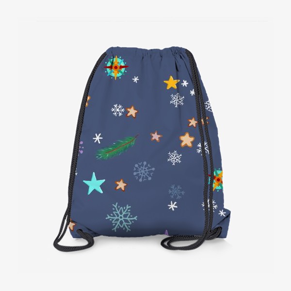 Рюкзак «Рождественские звезды, снежинки, еловые веточки»