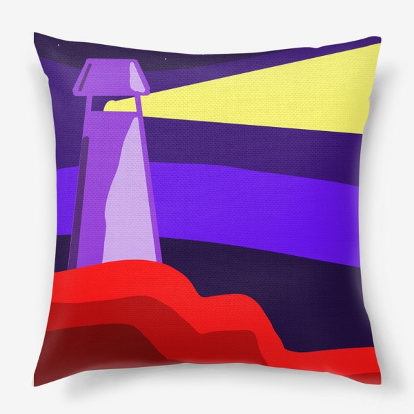 Подушка «Ночной маяк, минимализм»