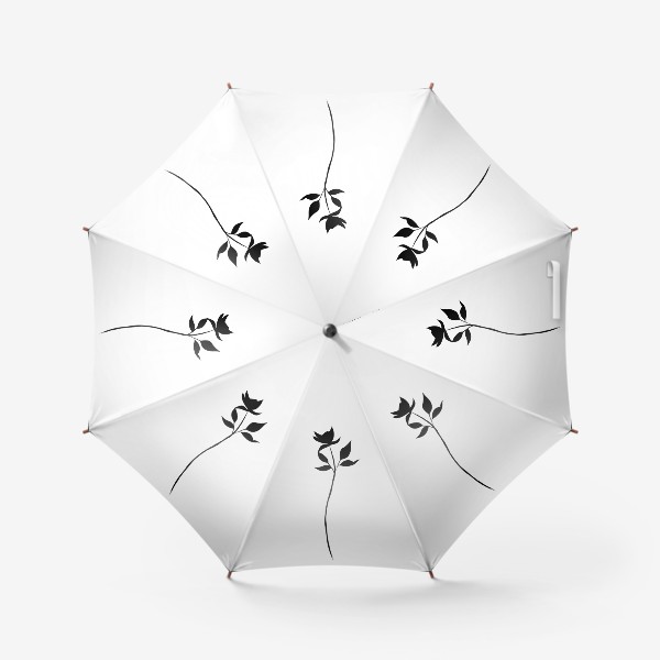 Зонт «Цветок черно-белый»