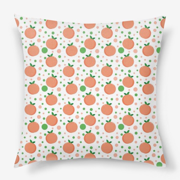 Подушка «персики. нежный летний фруктовый паттерн»