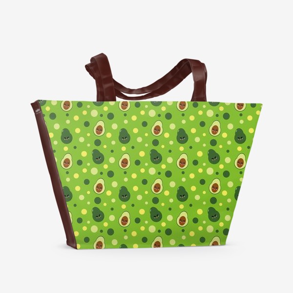 Пляжная сумка «милые авокадо. яркий сочный паттерн»