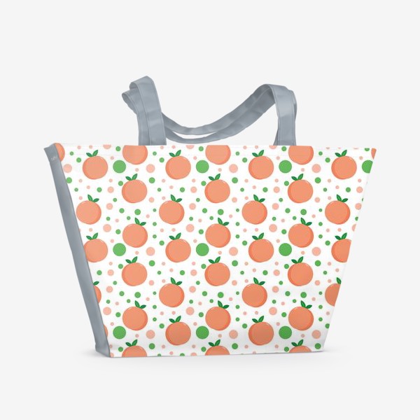 Пляжная сумка «персики. нежный летний фруктовый паттерн»