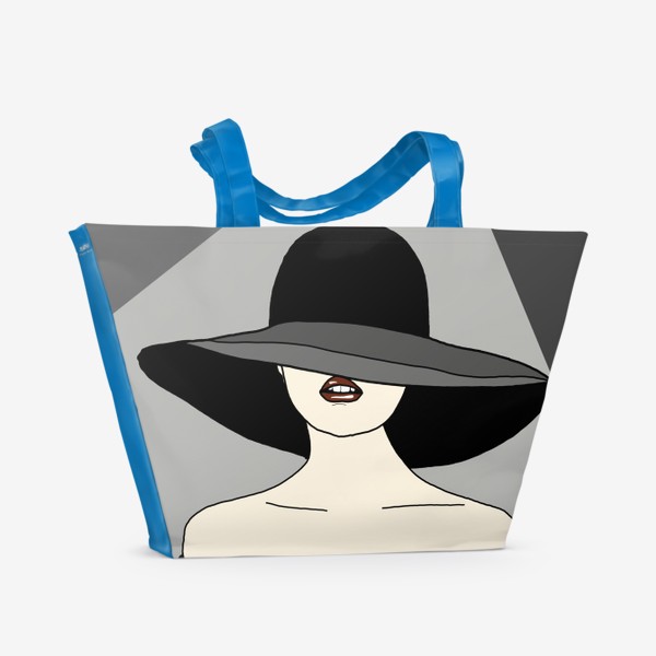 Пляжная сумка «Девушка в большой шляпе»