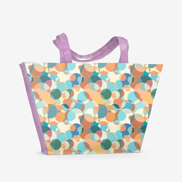 Пляжная сумка «Паттерн из кругов разных цветов. Геометрический рисунок.»