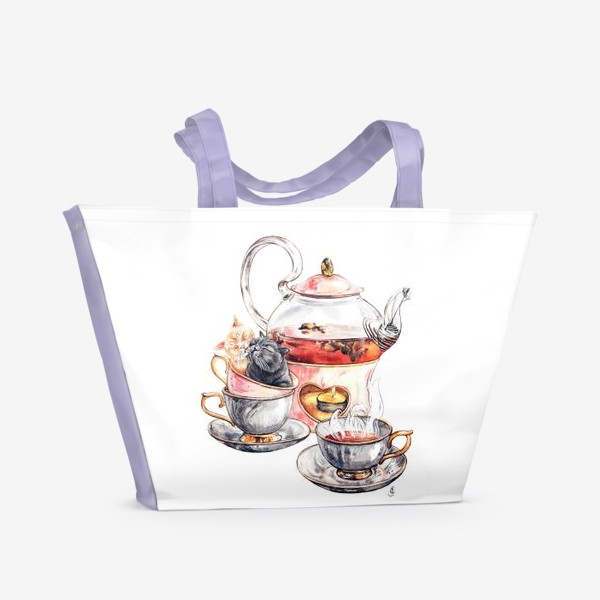 Пляжная сумка «Чайные коты»