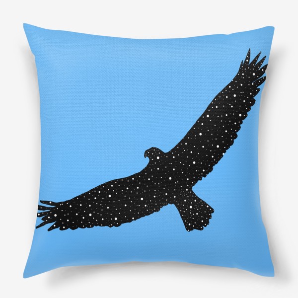 Подушка «Орел парит на голубом, окно в космос»