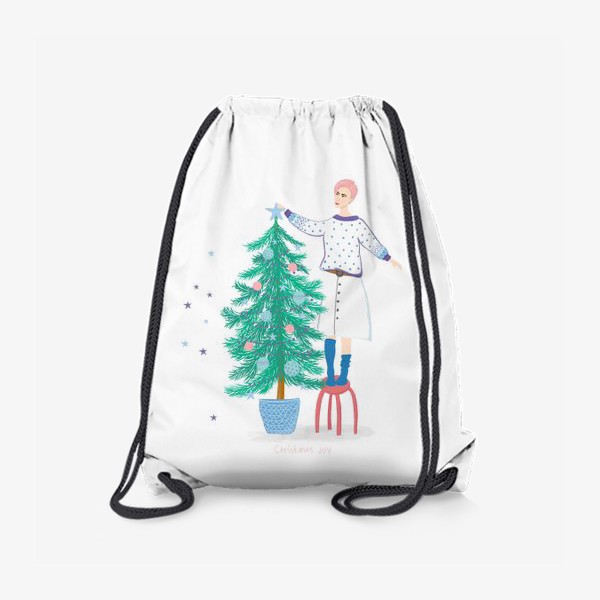 Рюкзак «Девушка украшает новогоднюю елку»
