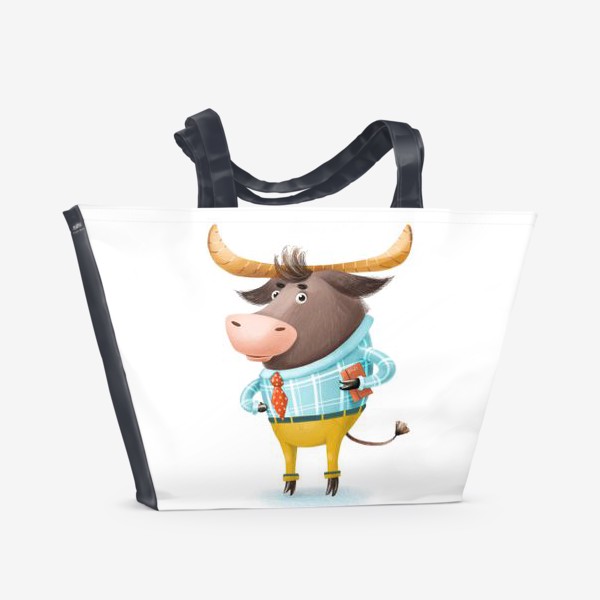 Пляжная сумка «Офисный бычок - символ 2021 года»