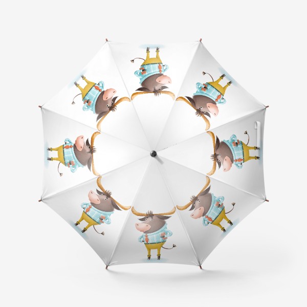 Зонт «Офисный бычок - символ 2021 года»