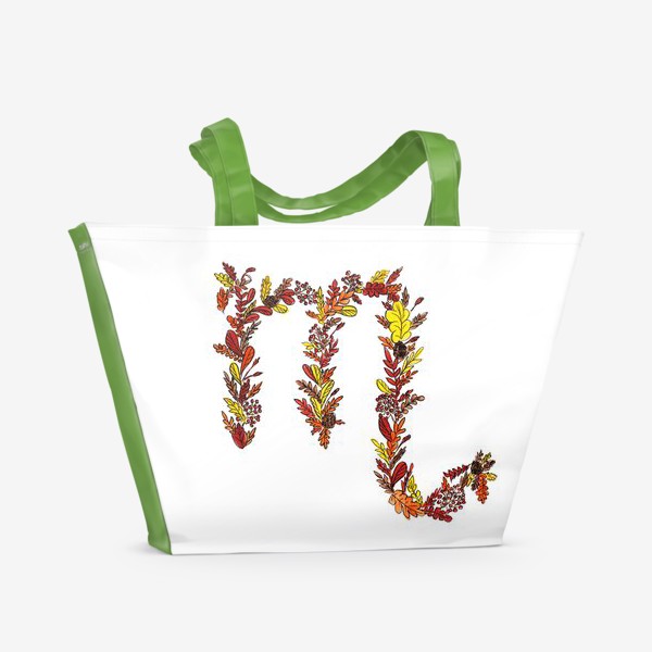 Пляжная сумка «Скорпион. Цветы»