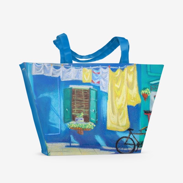 Пляжная сумка &laquo;Картина Венеция. Яркие краски. Путешествие по Италии. Пастель.&raquo;
