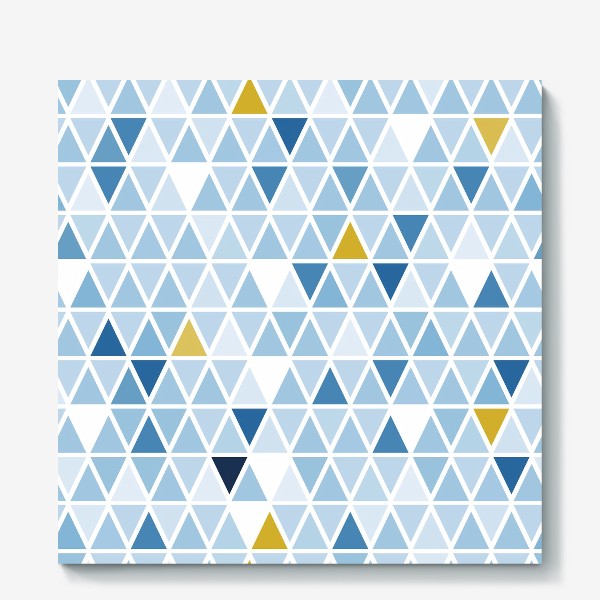 Холст «Графика в бледно голубых тонах с треугольниками»