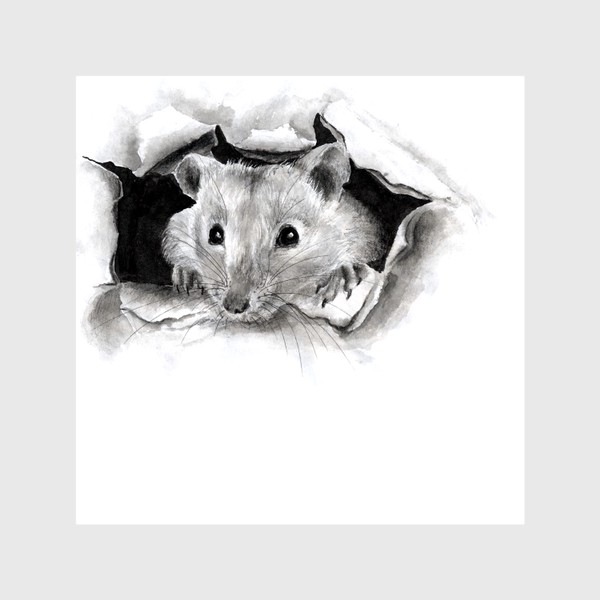 Шторы «грызун крысенок выглядывает»