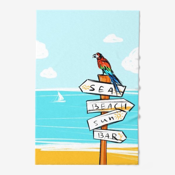 Полотенце «Попугай на пляже»