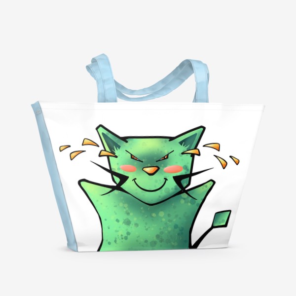 Пляжная сумка «Счастливый до слез кот»