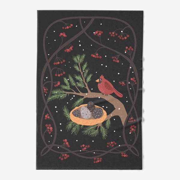 Полотенце «Гнездо кардинала»