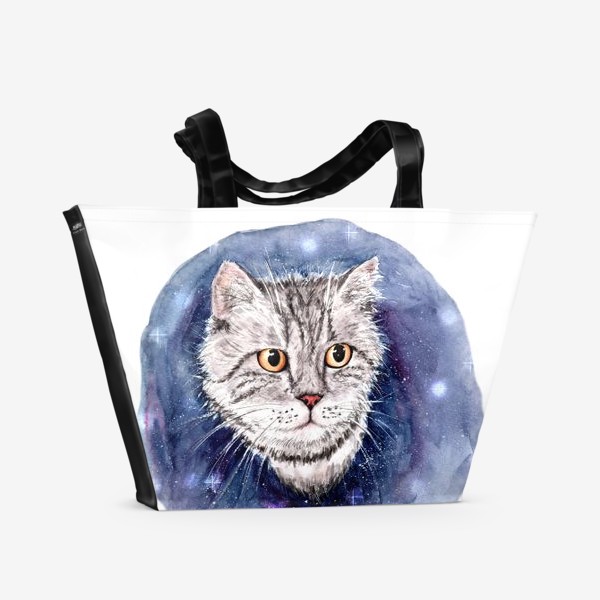Пляжная сумка «Котик в космосе»