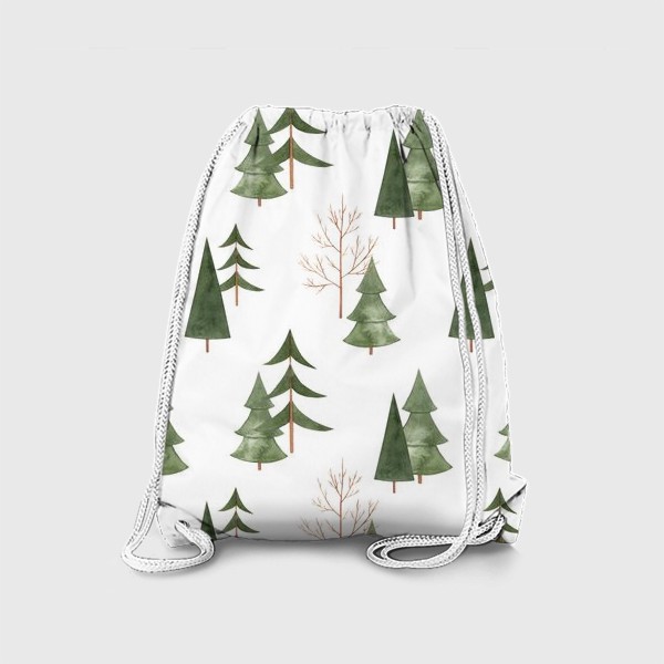 Рюкзак «Зимний лес. Абстрактный акварельный паттерн»