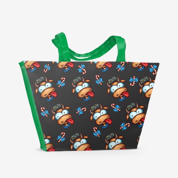 Пляжная сумка «Веселый Бык с конфетами 2021 »