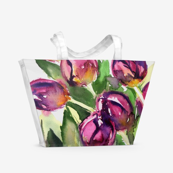 Пляжная сумка «Букет тюльпанов»