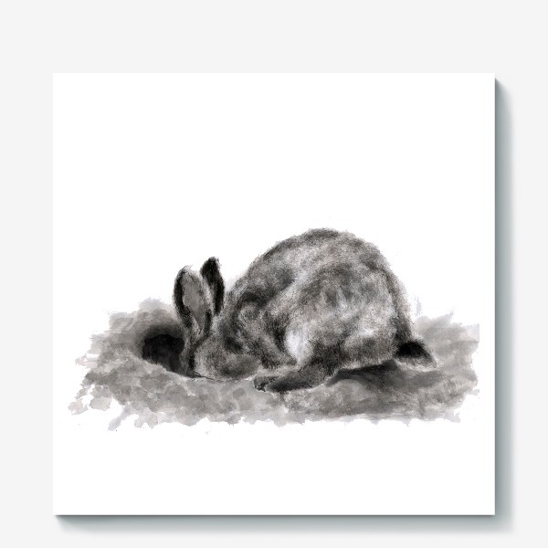 Холст «кролик роет нору»