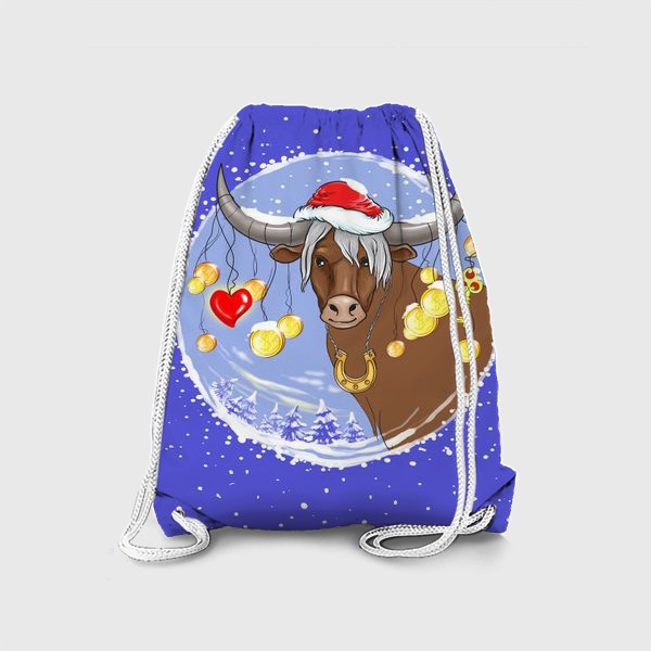 Рюкзак «Новогодний бык с подарками»