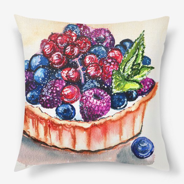 Подушка «Пирожное со свежими ягодами»