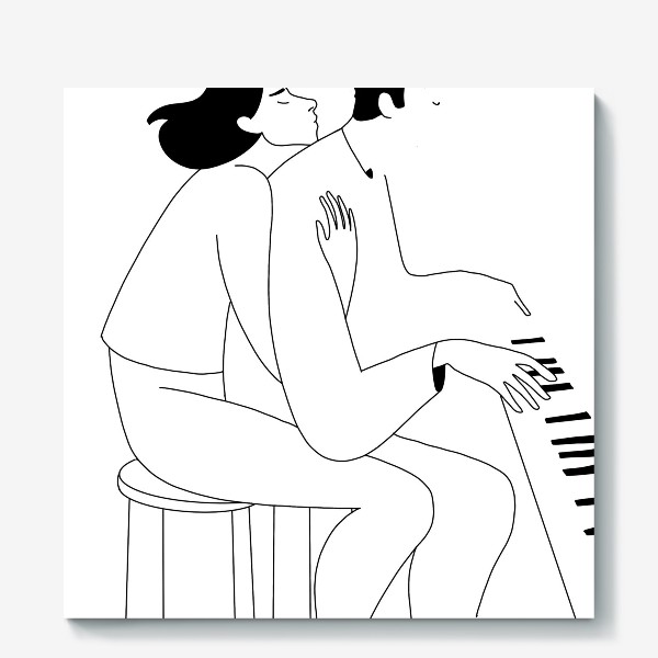 Холст «Love and piano»