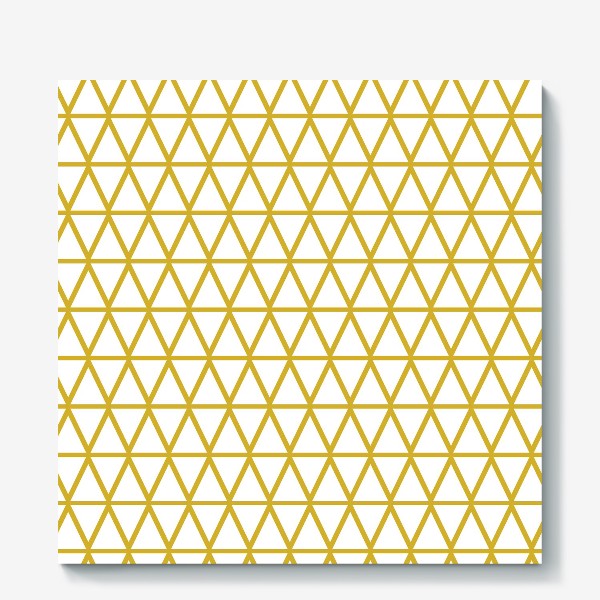 Холст «Графика на белом фоне в желтых тонах с треугольниками»