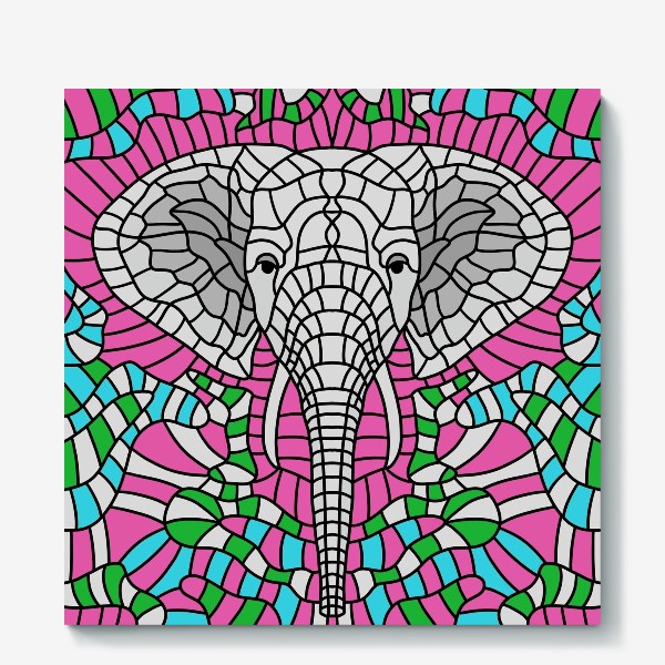Холст «Слон.Мозаика 2»